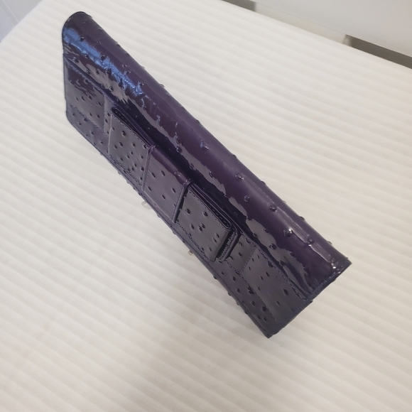 Michael Kors Deep Purple Embossed Patent Leather Clutch